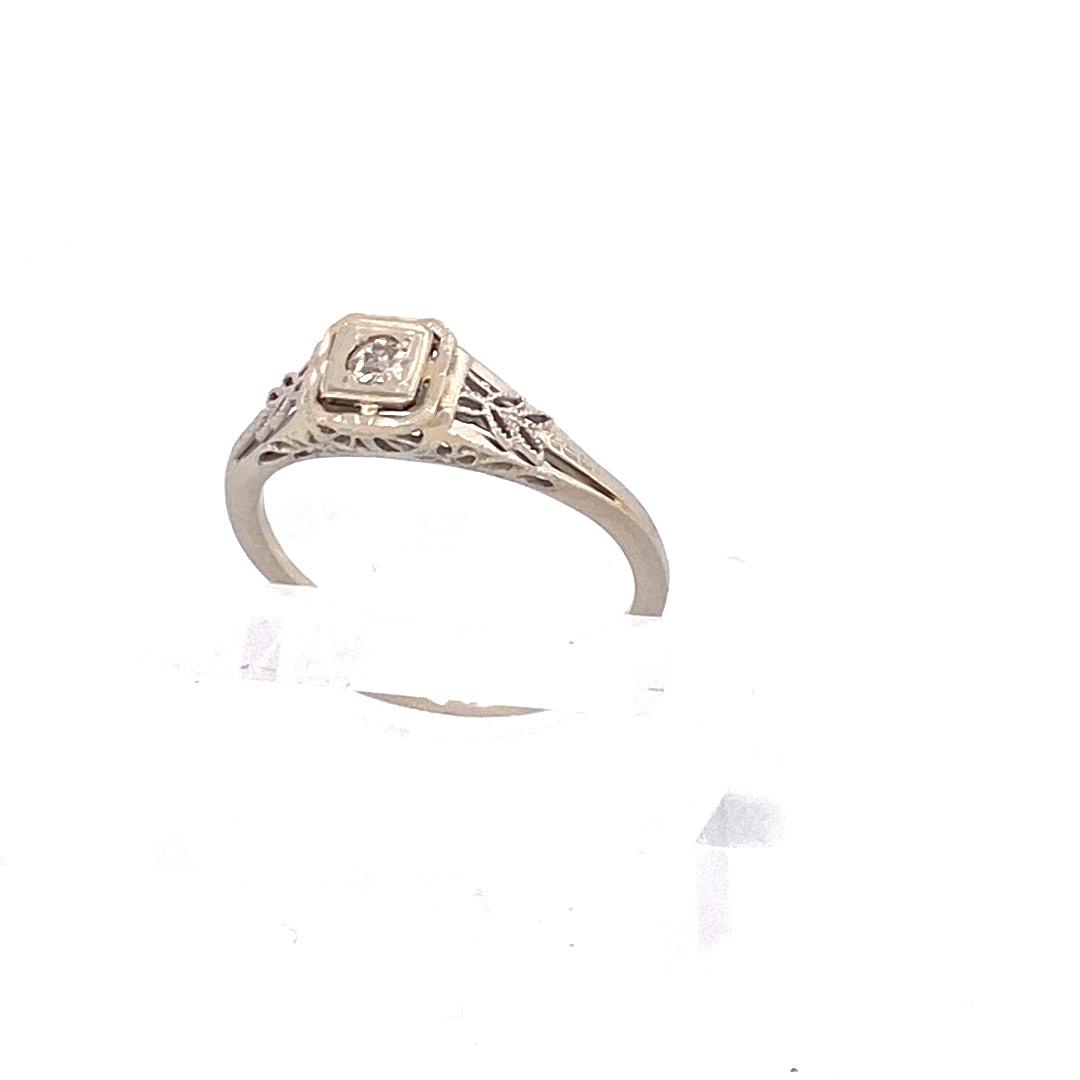 Unveiling a Vintage Treasure: Antique Filigree Solitaire Diamond Ring