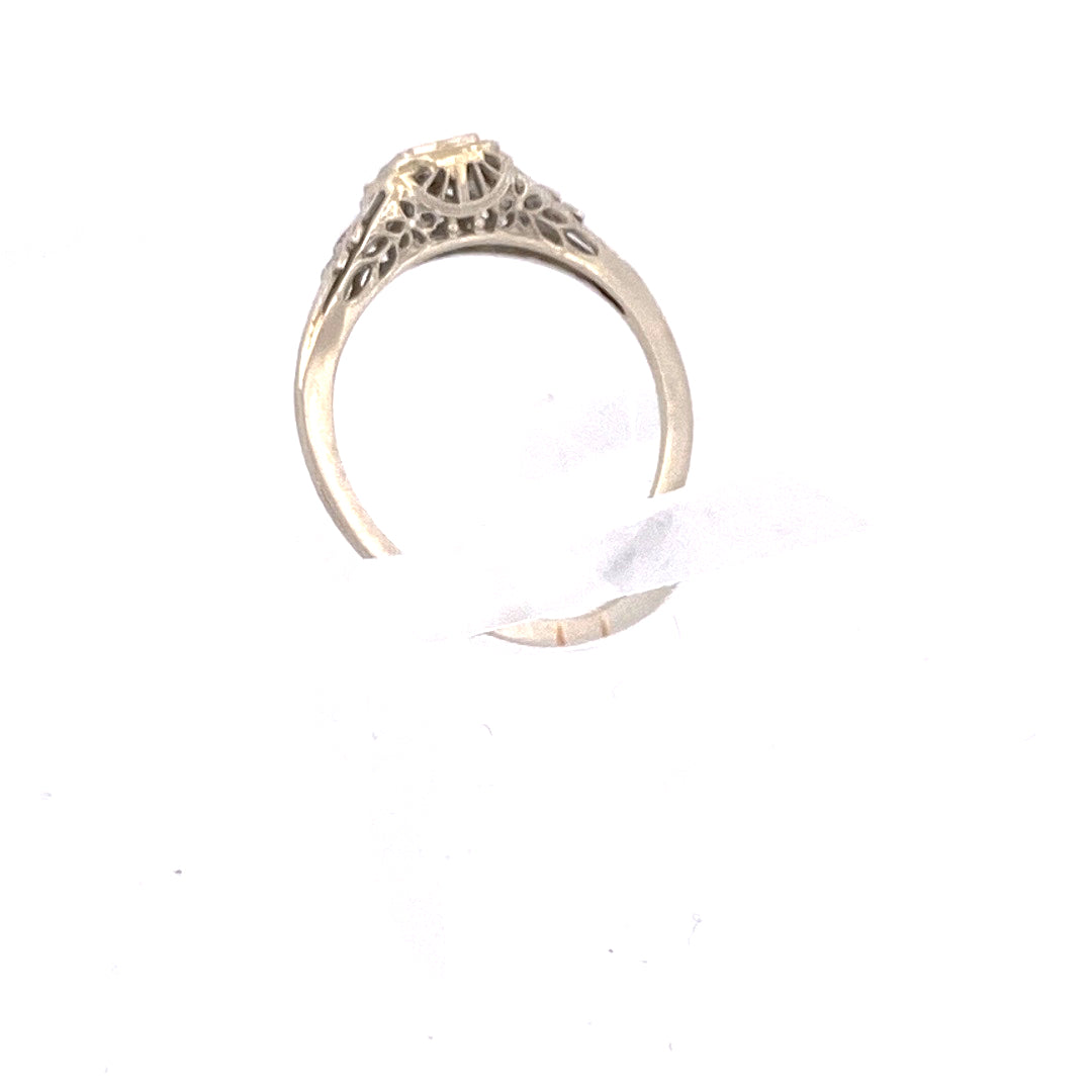 Unveiling a Vintage Treasure: Antique Filigree Solitaire Diamond Ring