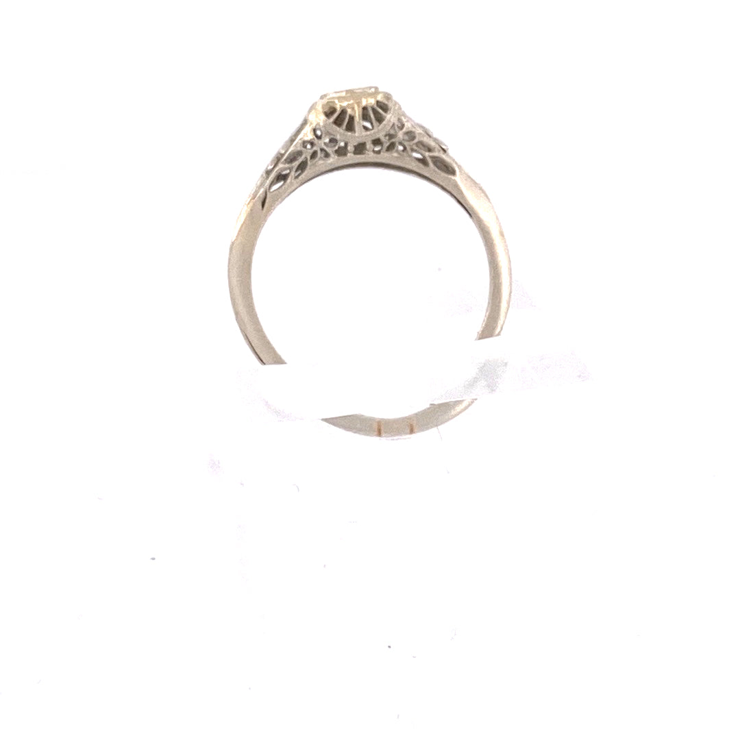 Unveiling a Vintage Treasure: Antique Filigree Solitaire Diamond Ring