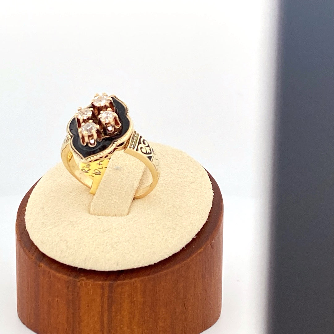Unveiling a Vintage Treasure: Antique Diamond &amp; Black Enamel Ring (On Consignment)