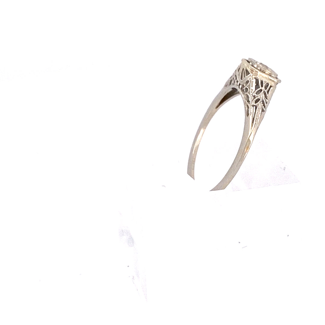 Unveiling a Vintage Treasure: Antique Filigree Solitaire Diamond Ring