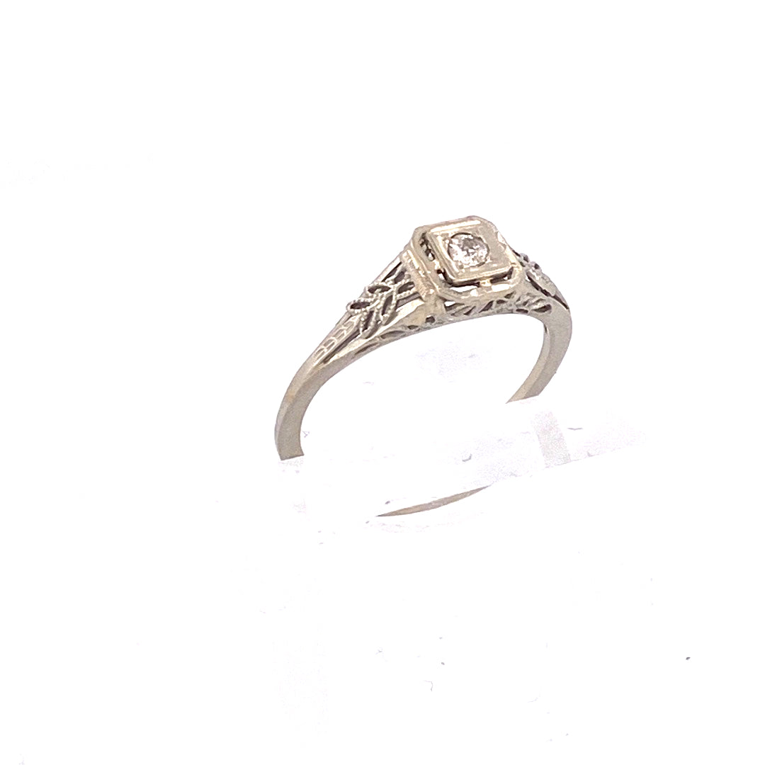 Unveiling a Vintage Treasure: Antique Filigree Solitaire Diamond Ring