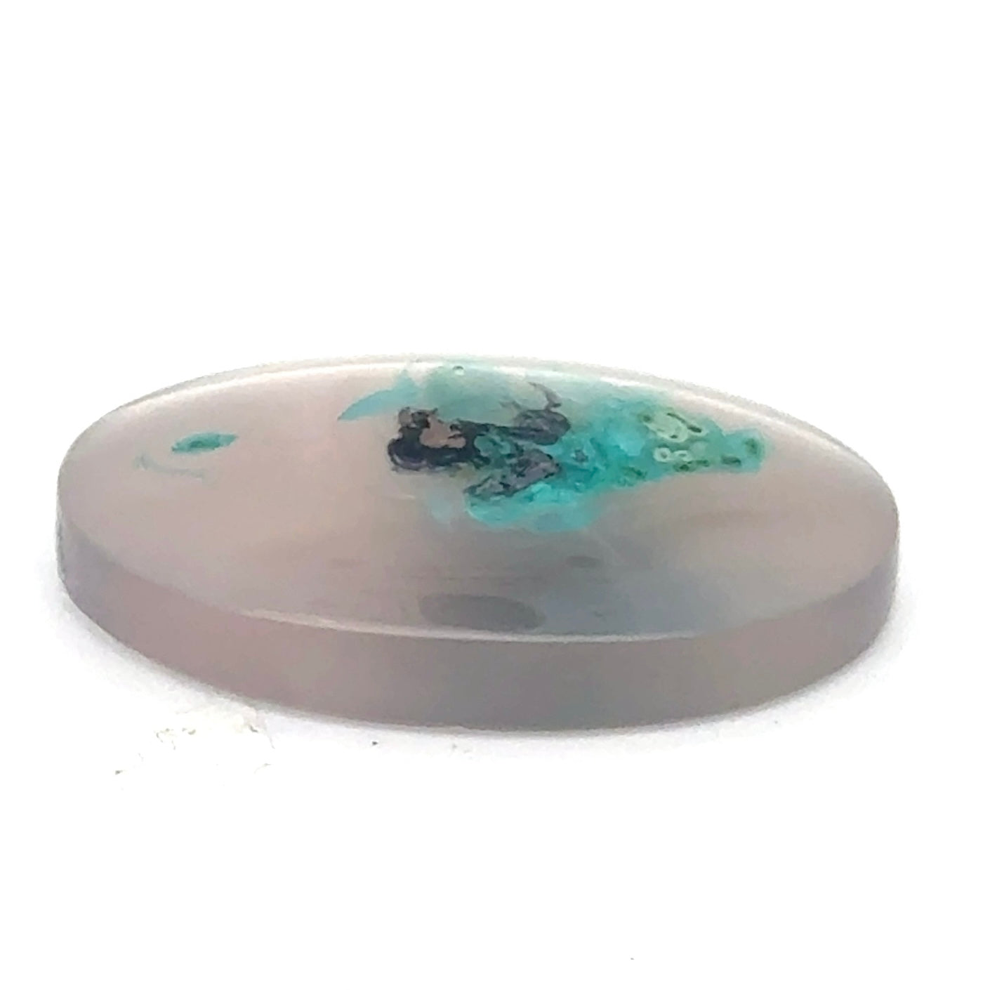 Chrysocolla in Chalcedony - Oval Cabochon