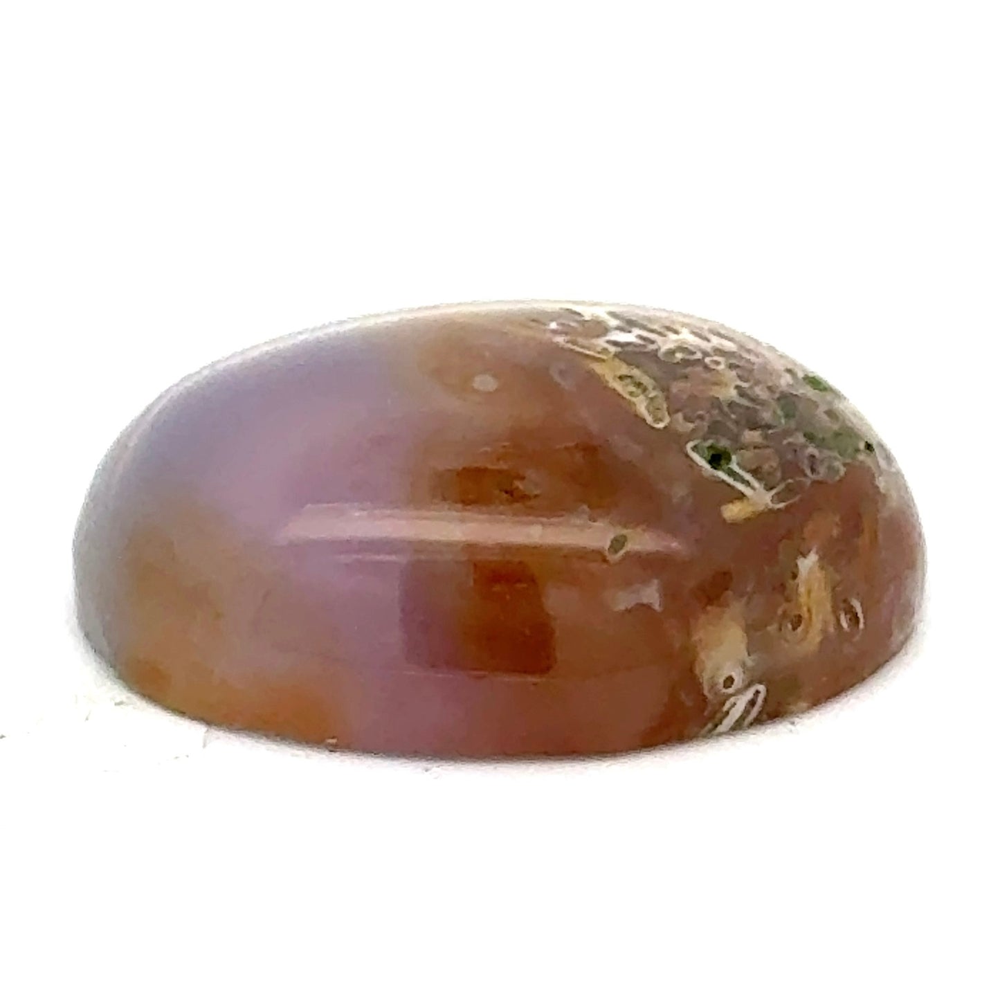 Moss Agate - Oval Cabochon with Purple Shades