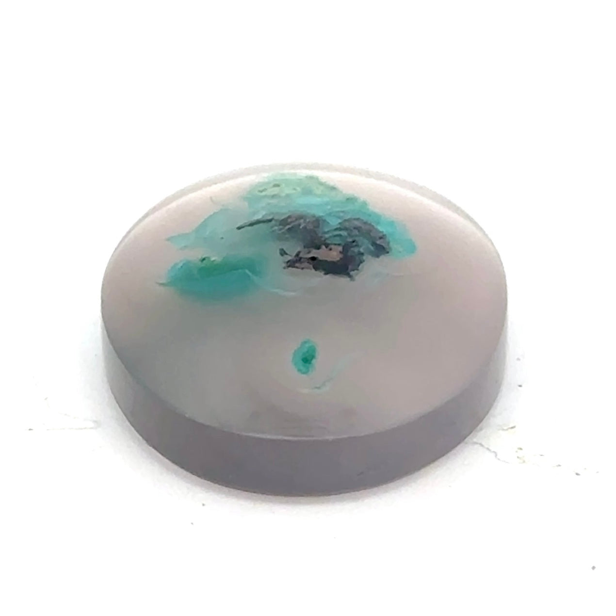 Chrysocolla in Chalcedony - Oval Cabochon