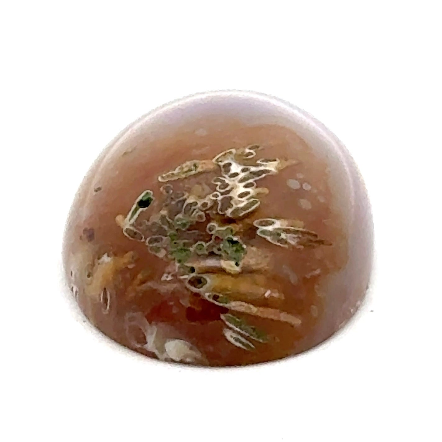 Moss Agate - Oval Cabochon with Purple Shades