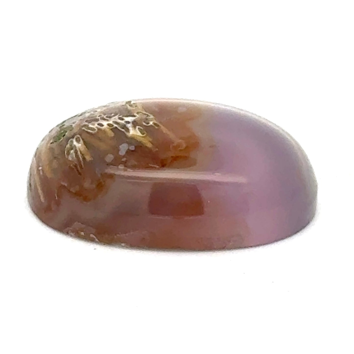 Moss Agate - Oval Cabochon with Purple Shades