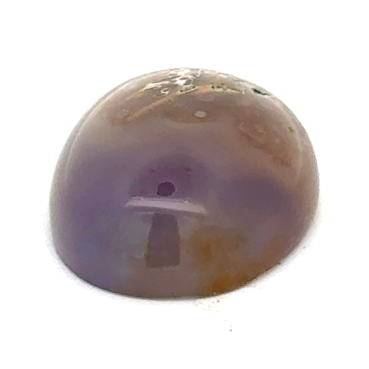 Moss Agate - Oval Cabochon with Purple Shades