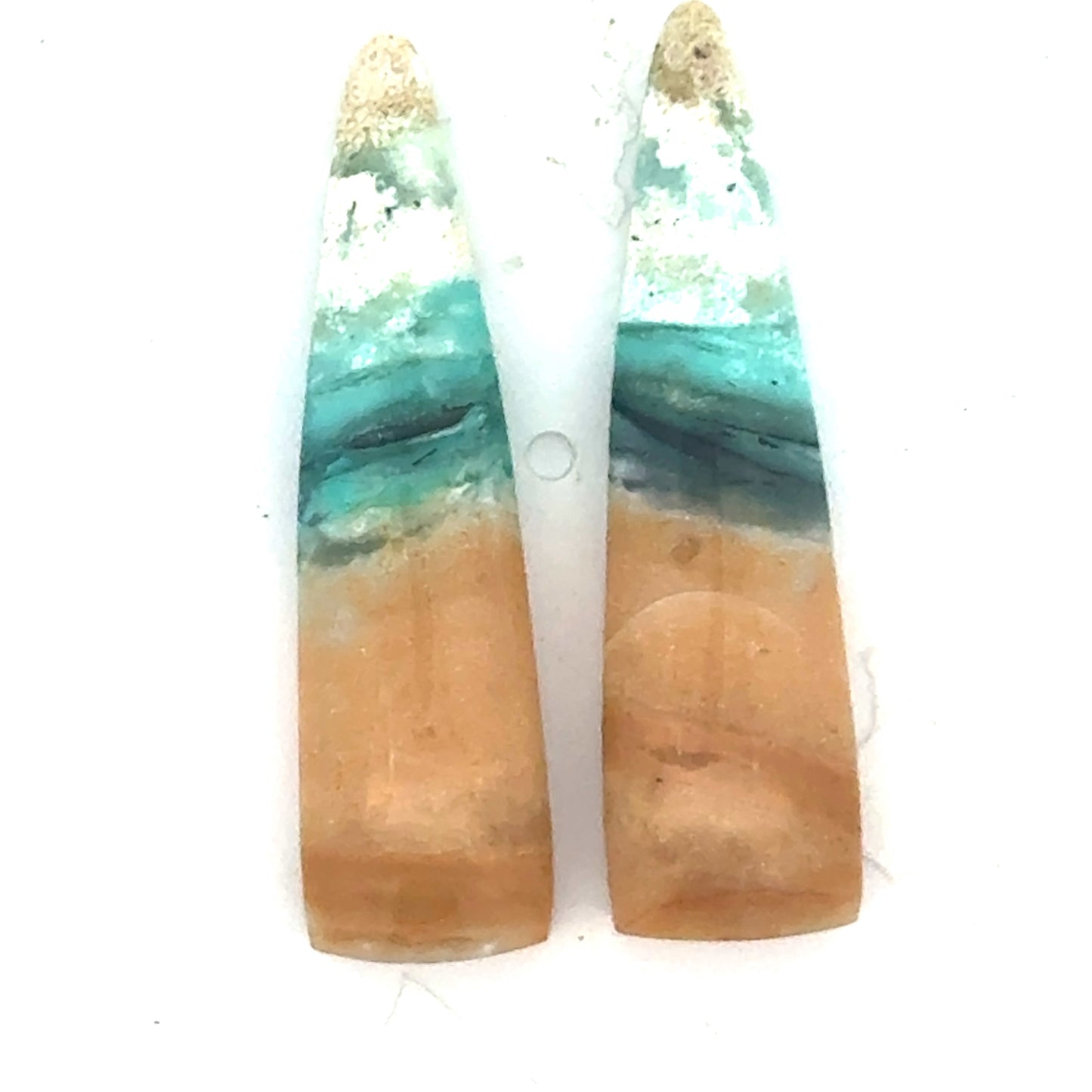 Matched Pair of Blue Opal in Petrified Wood Matrix - 14.28 Carats Total