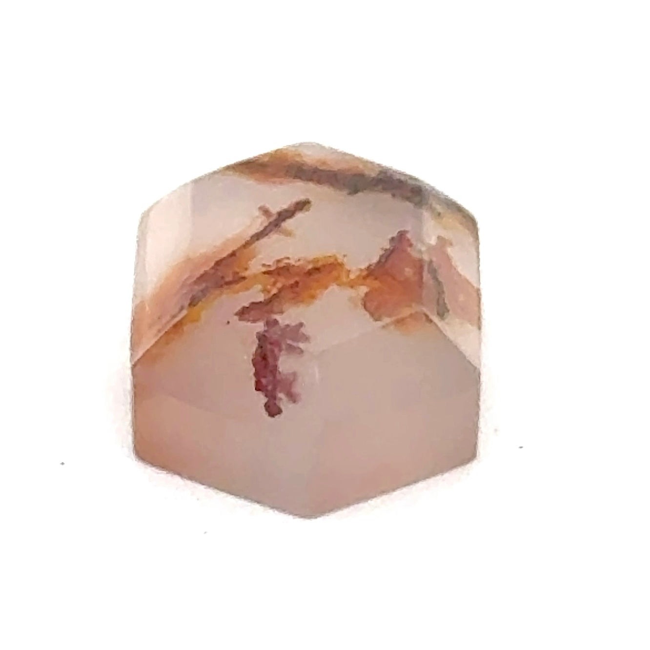 Picture Agate - Hexagonal Cabochon with Fiery Details