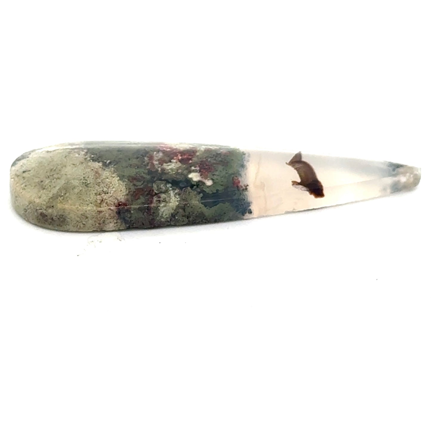 Picture Agate - Pear Shape Cabochon Moss Agate