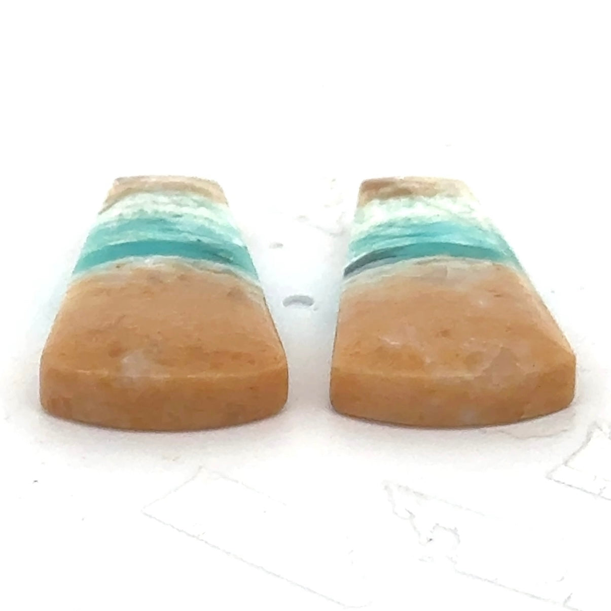 Matched Pair of Blue Opal in Petrified Wood Matrix - 15.39 Carats Total