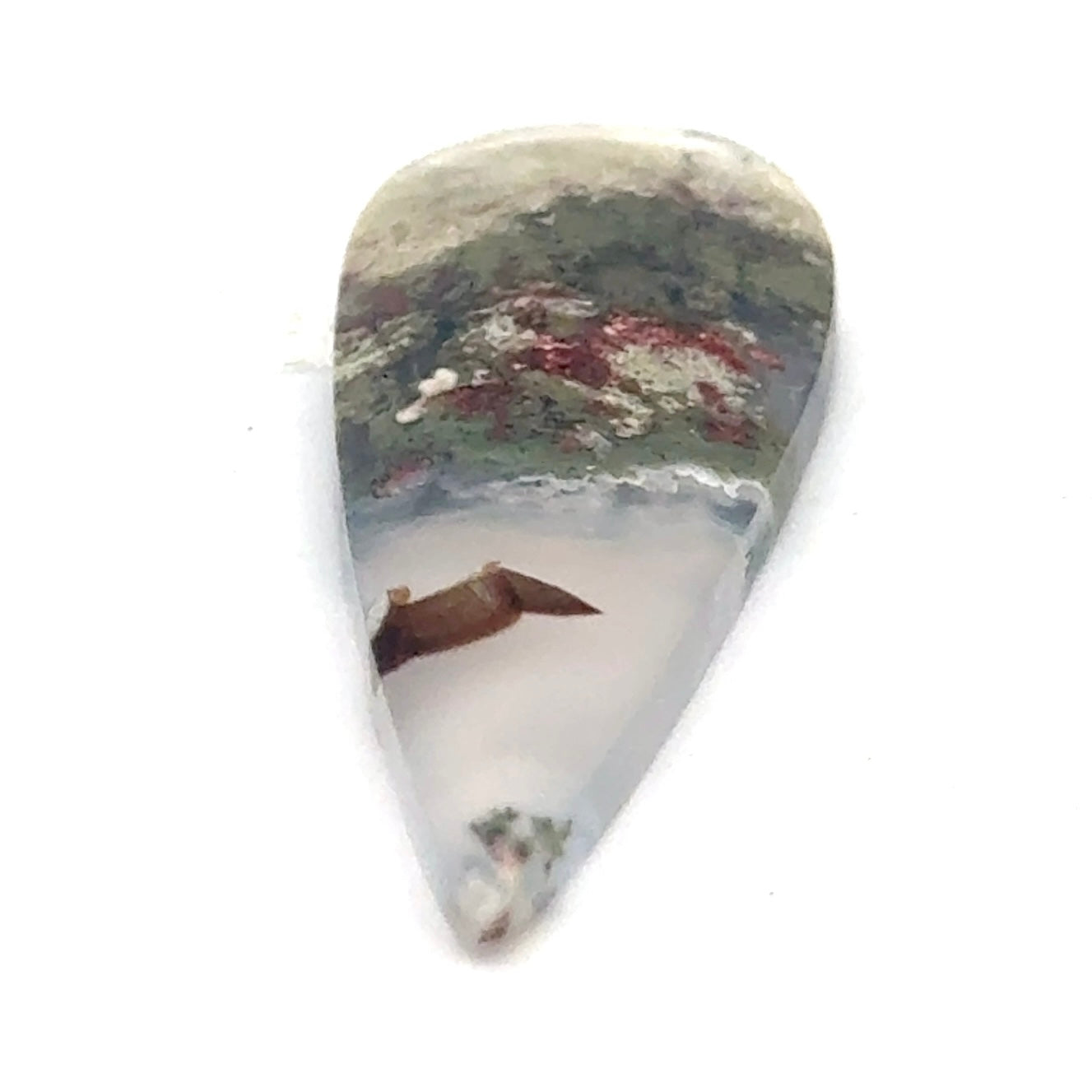 Picture Agate - Pear Shape Cabochon Moss Agate