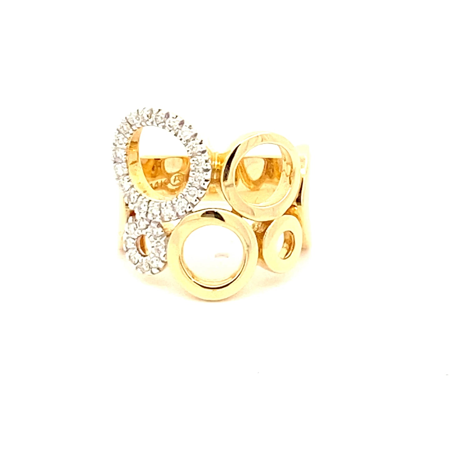 Discover a Treasure: 14k Yellow Gold Fashion Circle Ring with Diamonds (On Consignment)