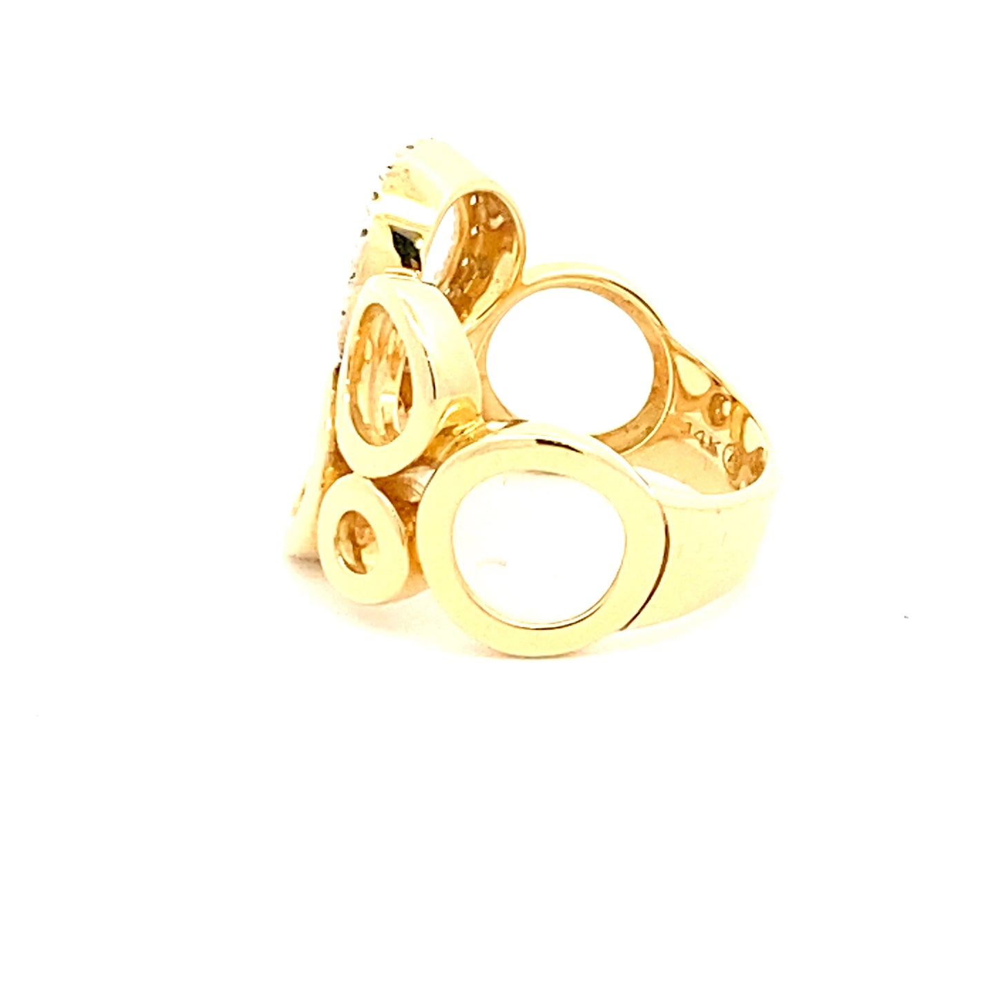 Discover a Treasure: 14k Yellow Gold Fashion Circle Ring with Diamonds (On Consignment)