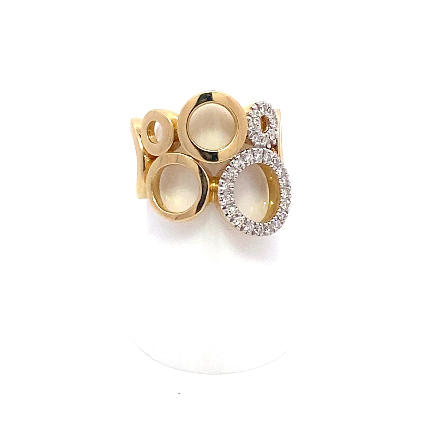 Discover a Treasure: 14k Yellow Gold Fashion Circle Ring with Diamonds (On Consignment)