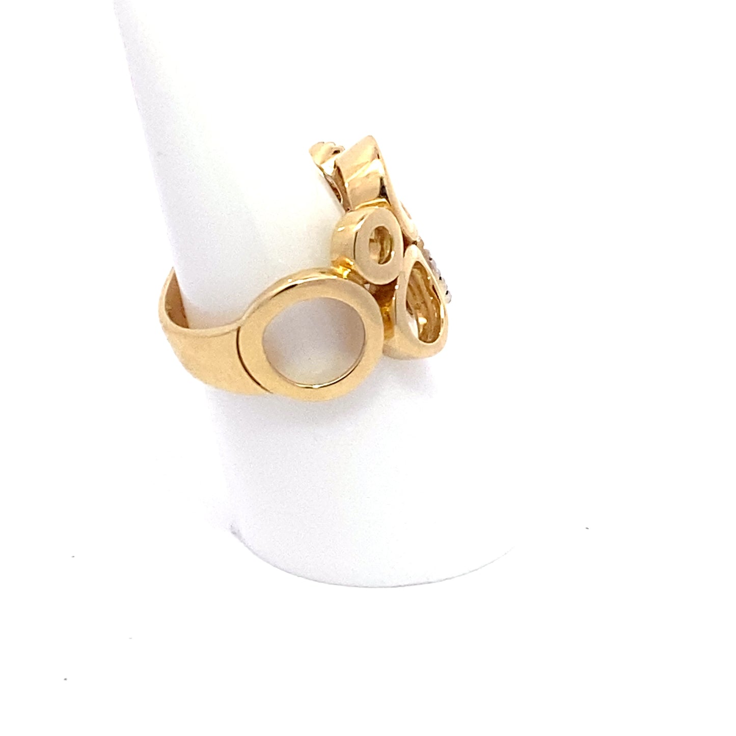 Discover a Treasure: 14k Yellow Gold Fashion Circle Ring with Diamonds (On Consignment)