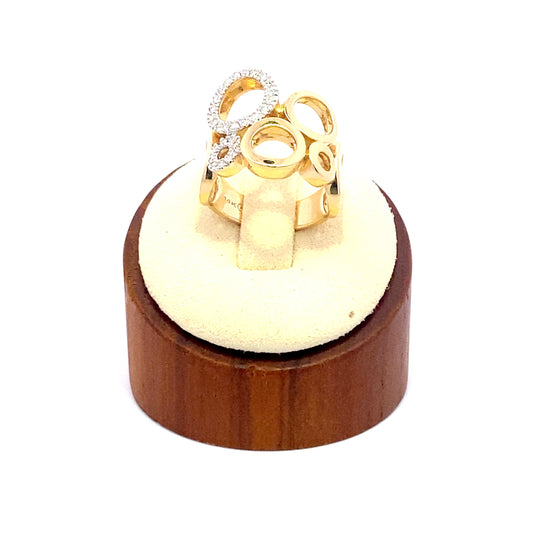 Discover a Treasure: 14k Yellow Gold Fashion Circle Ring with Diamonds (On Consignment)