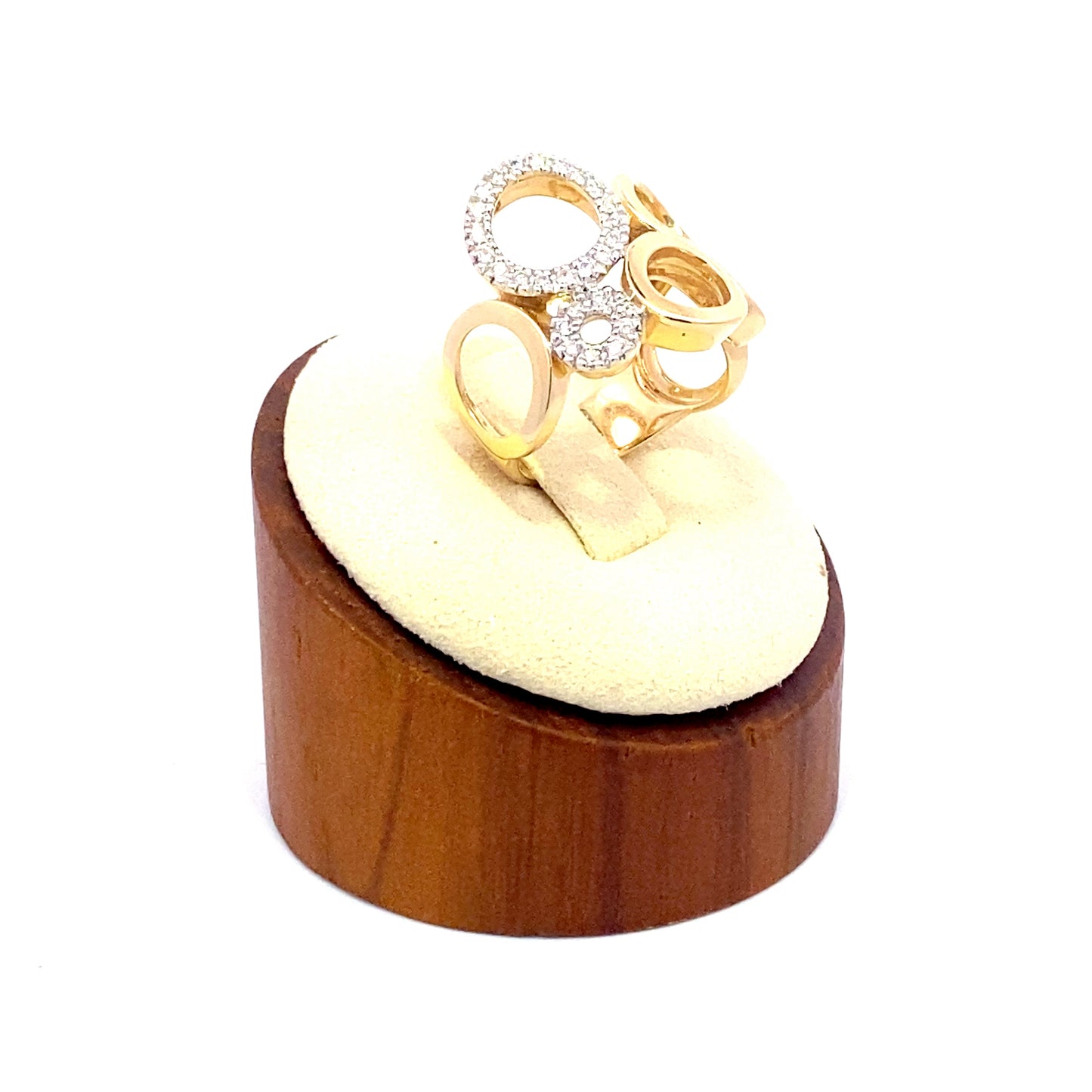 Discover a Treasure: 14k Yellow Gold Fashion Circle Ring with Diamonds (On Consignment)