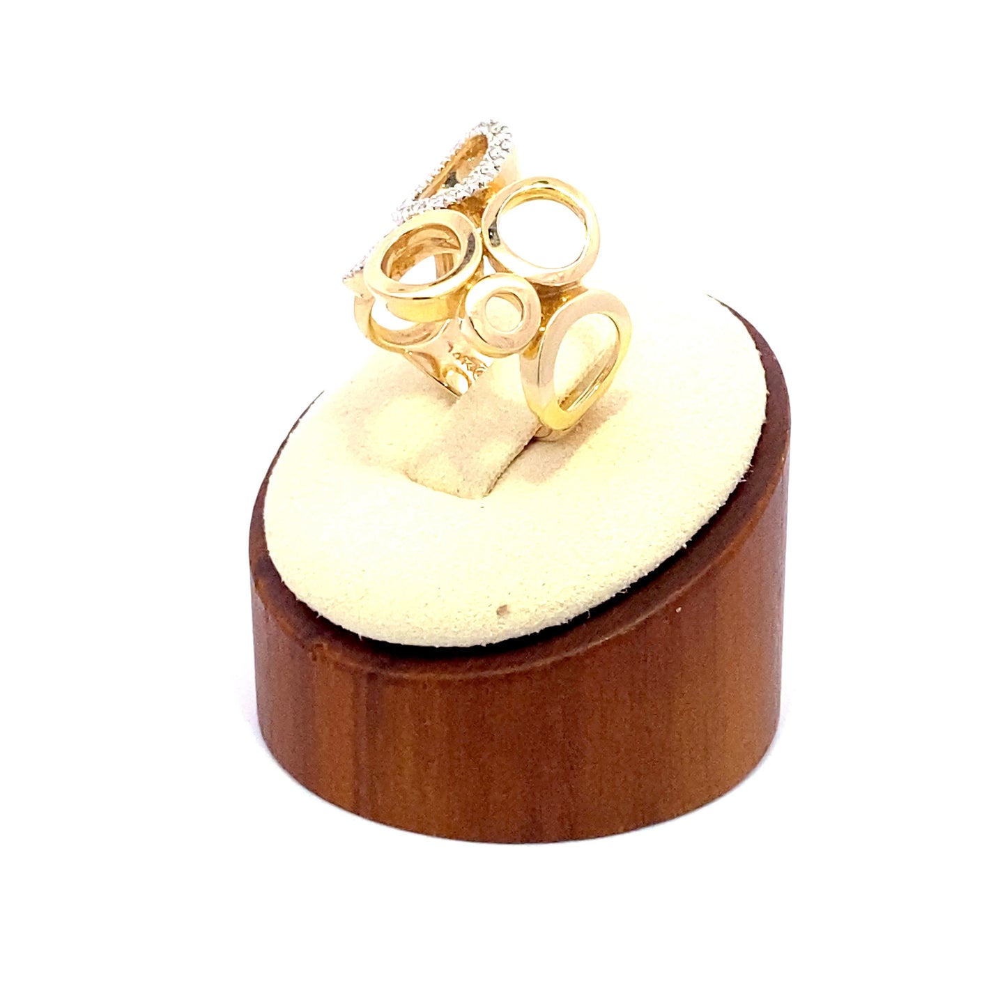 Discover a Treasure: 14k Yellow Gold Fashion Circle Ring with Diamonds (On Consignment)